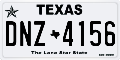 TX license plate DNZ4156