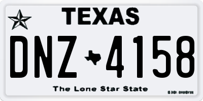 TX license plate DNZ4158