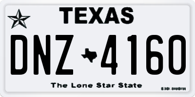 TX license plate DNZ4160