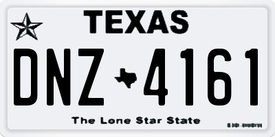 TX license plate DNZ4161