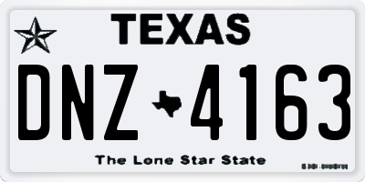 TX license plate DNZ4163