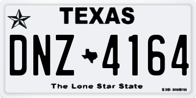 TX license plate DNZ4164