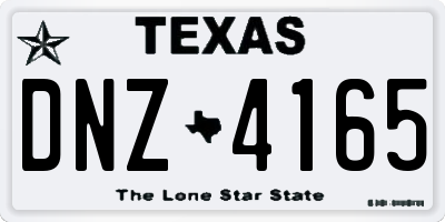 TX license plate DNZ4165