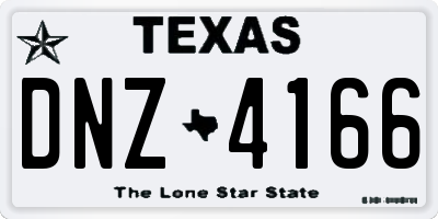 TX license plate DNZ4166
