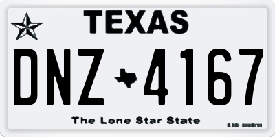 TX license plate DNZ4167