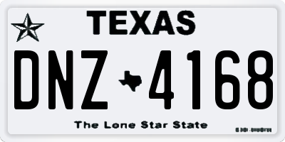 TX license plate DNZ4168