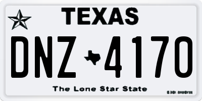 TX license plate DNZ4170