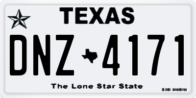 TX license plate DNZ4171