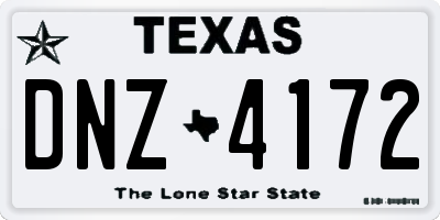 TX license plate DNZ4172