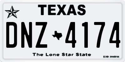 TX license plate DNZ4174