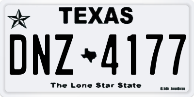 TX license plate DNZ4177