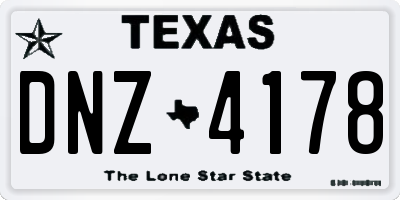 TX license plate DNZ4178