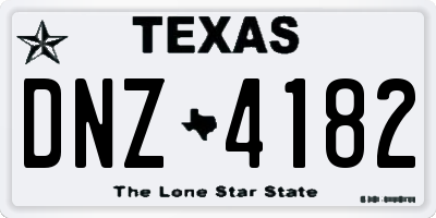 TX license plate DNZ4182