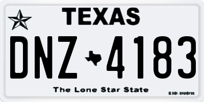 TX license plate DNZ4183