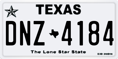 TX license plate DNZ4184