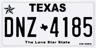 TX license plate DNZ4185