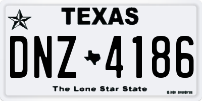TX license plate DNZ4186