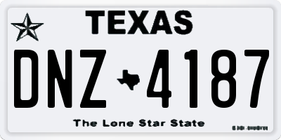TX license plate DNZ4187