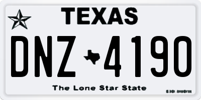 TX license plate DNZ4190