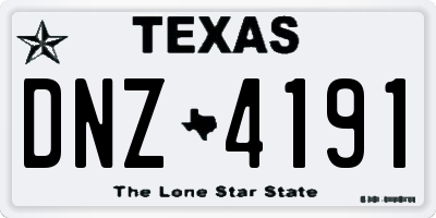 TX license plate DNZ4191