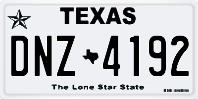 TX license plate DNZ4192