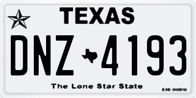 TX license plate DNZ4193