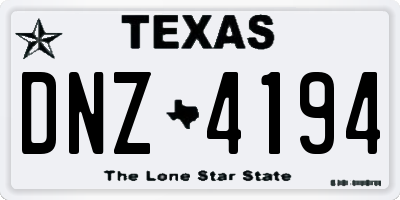 TX license plate DNZ4194
