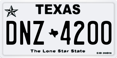 TX license plate DNZ4200