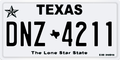 TX license plate DNZ4211