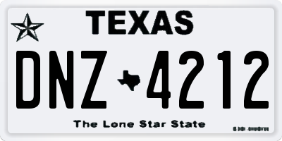 TX license plate DNZ4212