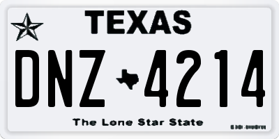 TX license plate DNZ4214