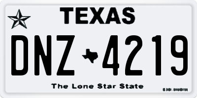 TX license plate DNZ4219