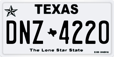 TX license plate DNZ4220