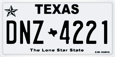 TX license plate DNZ4221
