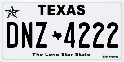 TX license plate DNZ4222