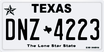 TX license plate DNZ4223