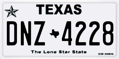 TX license plate DNZ4228