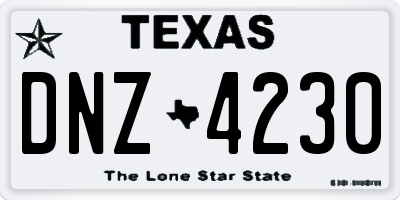 TX license plate DNZ4230