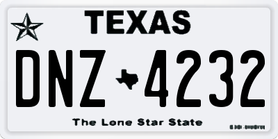 TX license plate DNZ4232