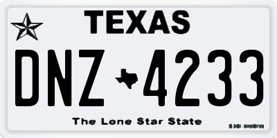 TX license plate DNZ4233