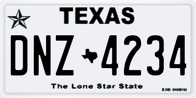 TX license plate DNZ4234