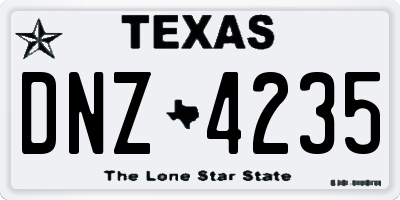 TX license plate DNZ4235