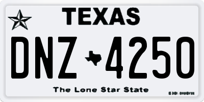 TX license plate DNZ4250