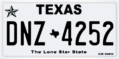 TX license plate DNZ4252