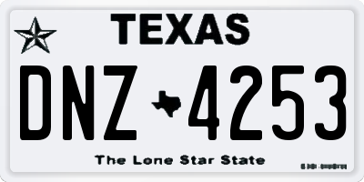 TX license plate DNZ4253