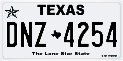 TX license plate DNZ4254