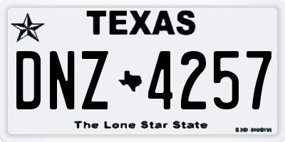 TX license plate DNZ4257