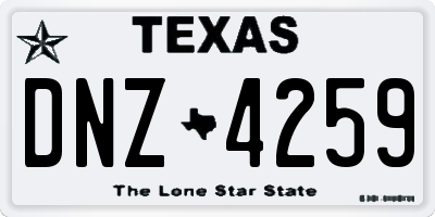TX license plate DNZ4259