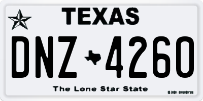 TX license plate DNZ4260