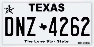TX license plate DNZ4262